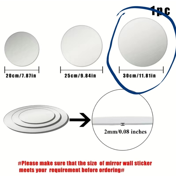 HANDMADE YOU'RE BEAUTIFUL 11" DIAM MIRROR - Picture 5 of 11